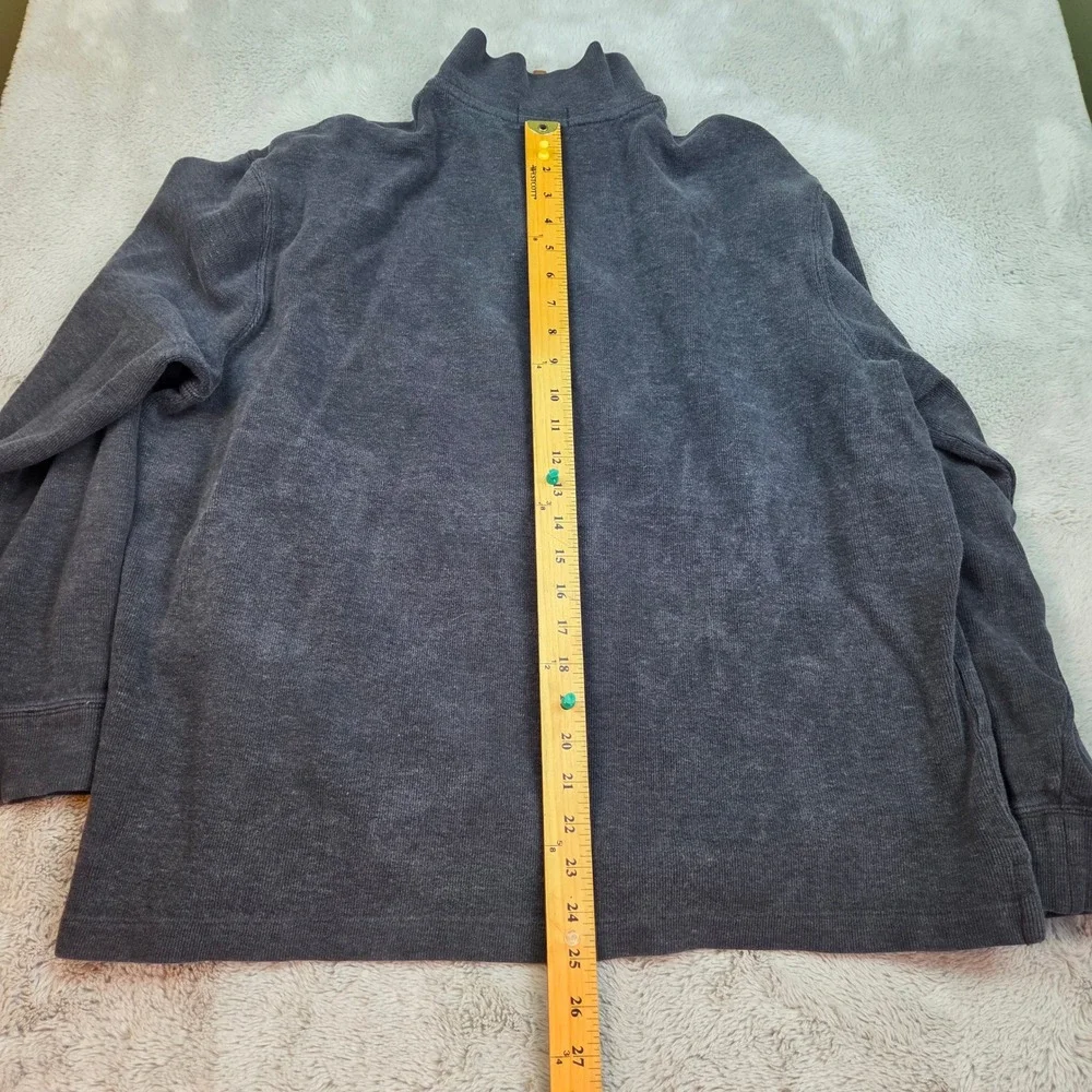 Vtg Polo Ralph Lauren Quarter Zip Pullover Mens XL Ribbed Cotton Charcoal Gray